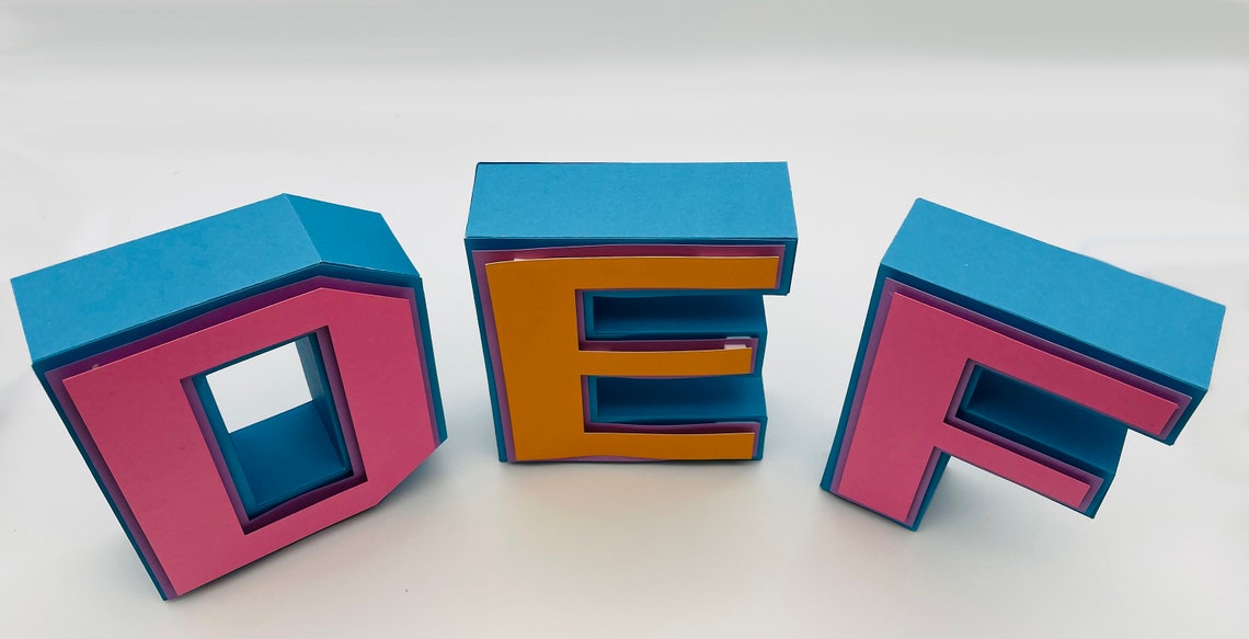 3D Alphabet Letters A-Z, SVG & PDF Templates - image 3
