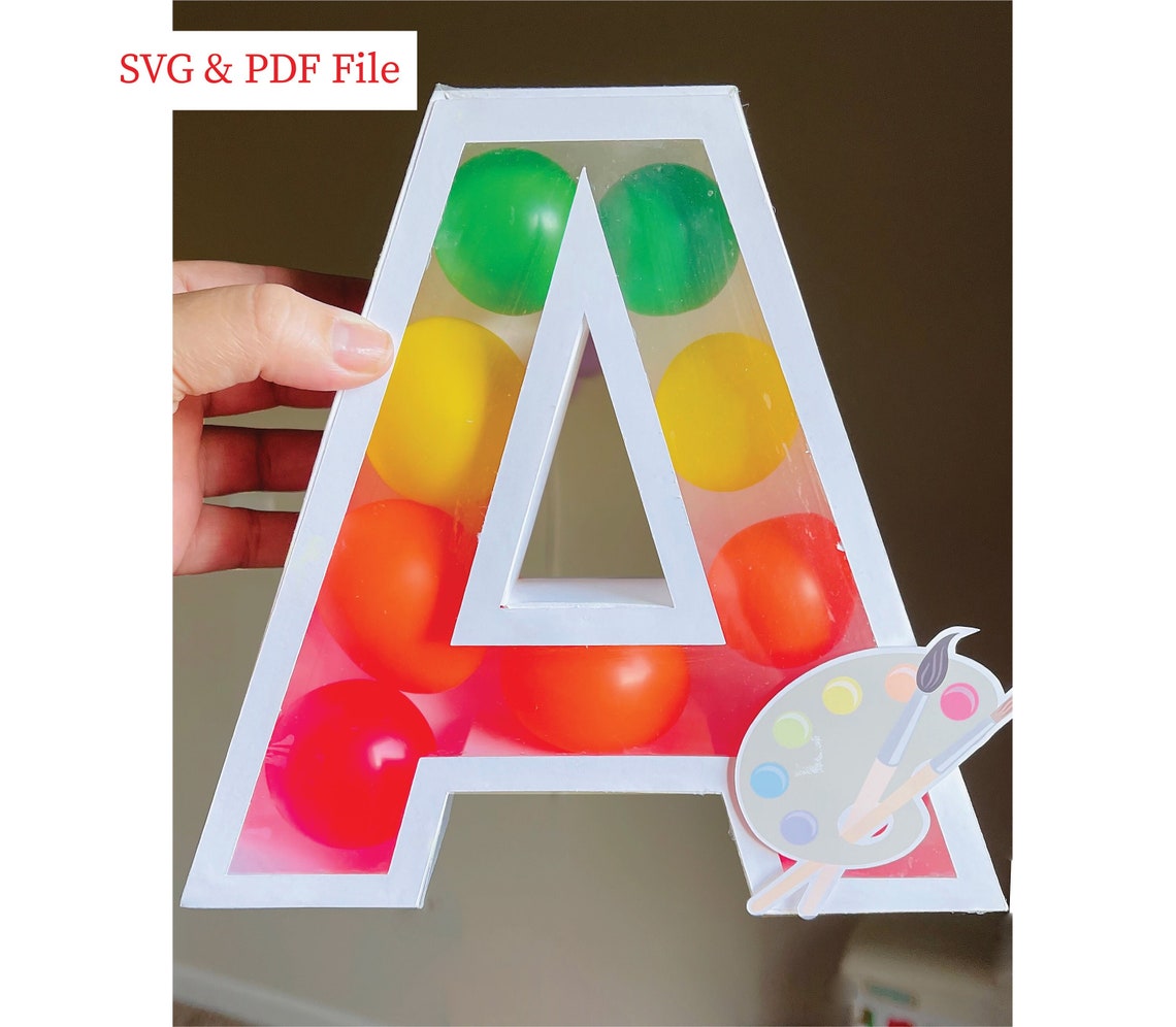 3D Alphabet Shaker Letters A-Z, SVG PDF Template, Laser Cut File - image 3
