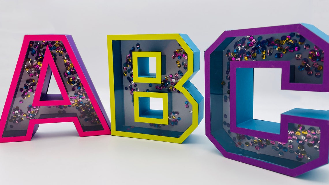 3D Alphabet Shaker Letters A-Z, SVG PDF Template, Laser Cut File - image 7