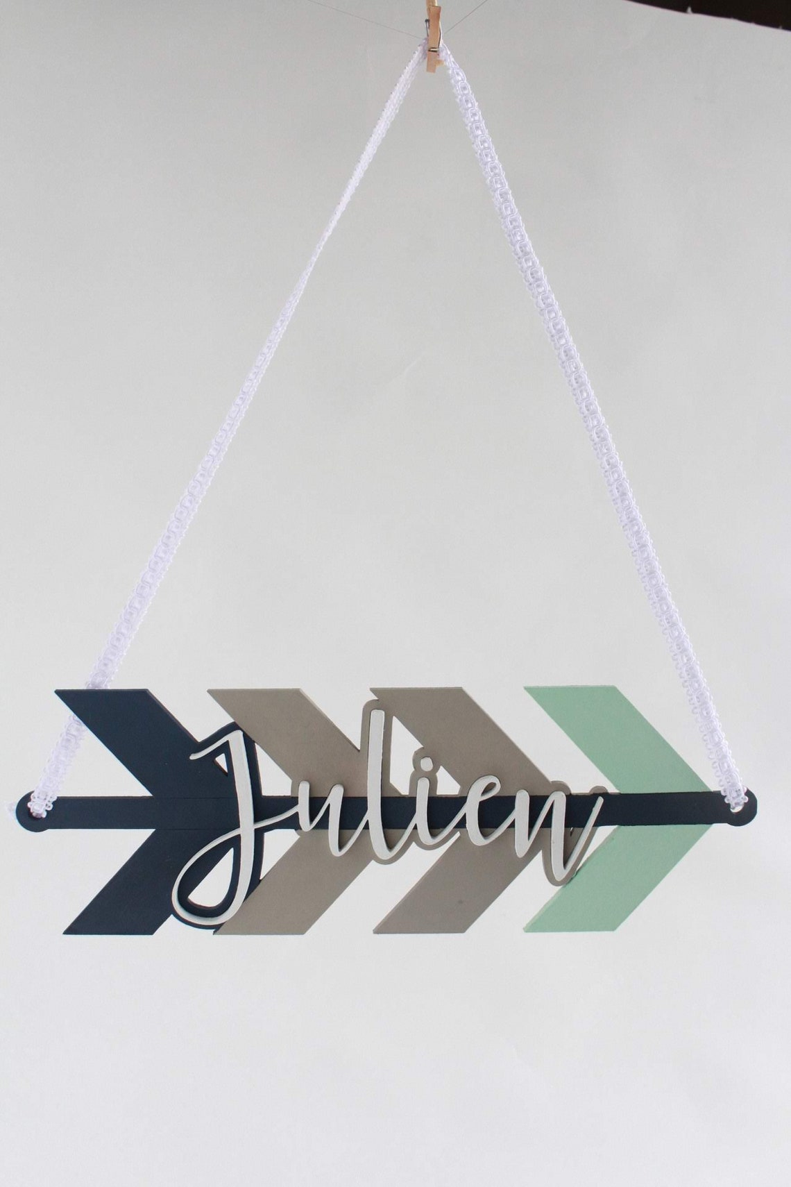 Arrow Custom Wood Name Sign, Nursery Decor, Laser Cut 3D Sign - image 3