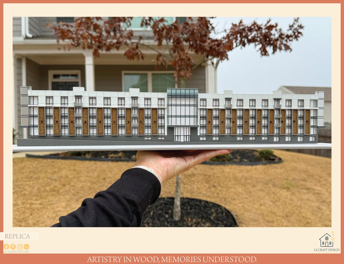 Bespoke Wooden House Sculpture, Custom Home Model, First Home Gift, Handpainted Miniature House, Personalized Miniature Home, Realtor Gift - image 5