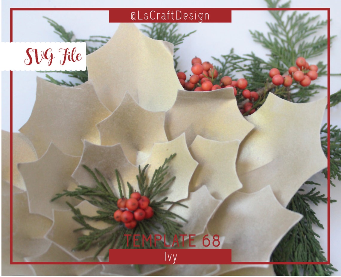Christmas Poinsettia Paper Flower SVG Template (Digital Download) - image 3