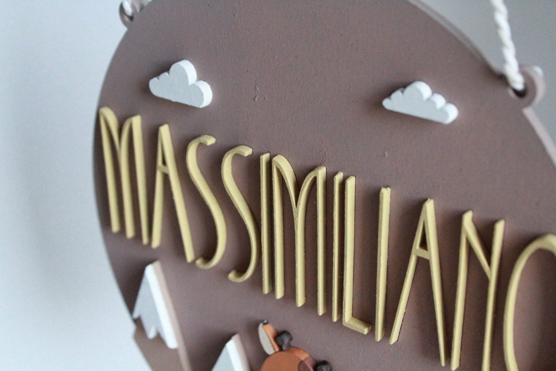 Custom Forest Wooden Name Sign, 3D Nursery Decor, Maternity Photo Prop - image 5
