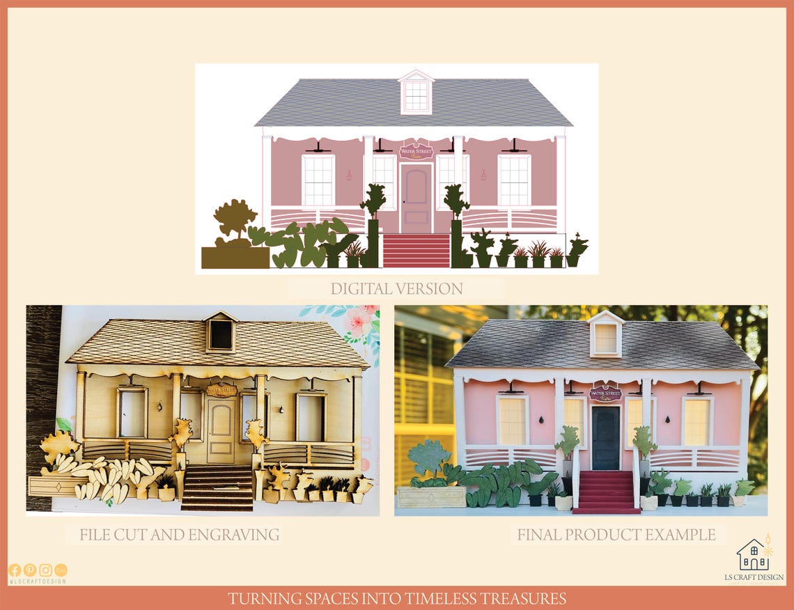 Custom House Portrait SVG File, Laser Cut, Multilayer (Digital Download) - image 7