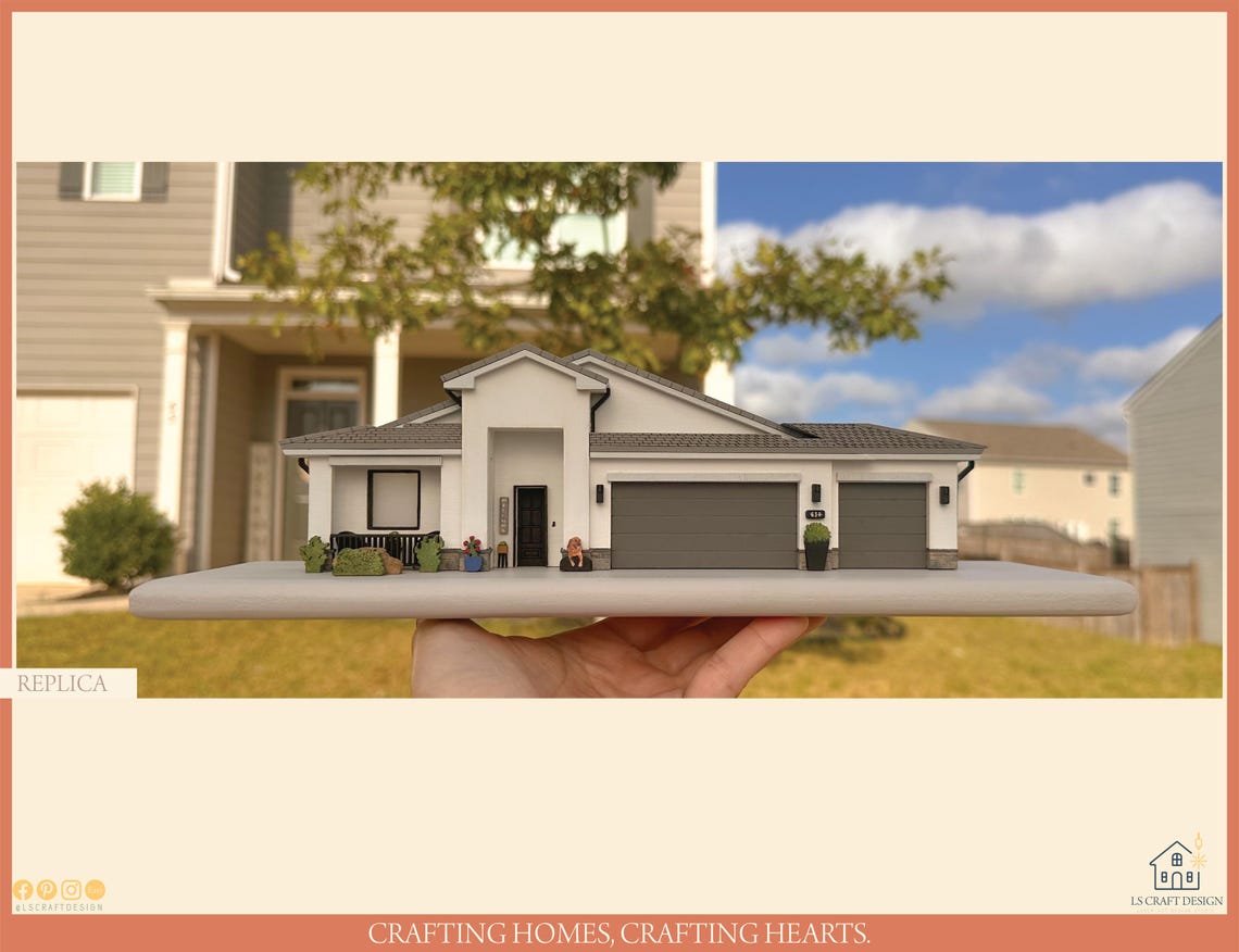 Custom Wood House Miniature, Personalized Home Portrait, Real Estate Gift - image 7
