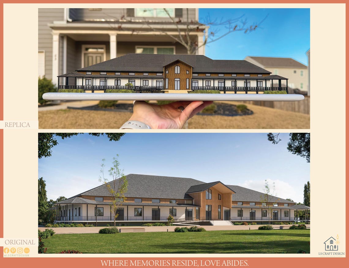Custom Wooden Home Miniature, Architecture Replica, Property Portrait - image 4