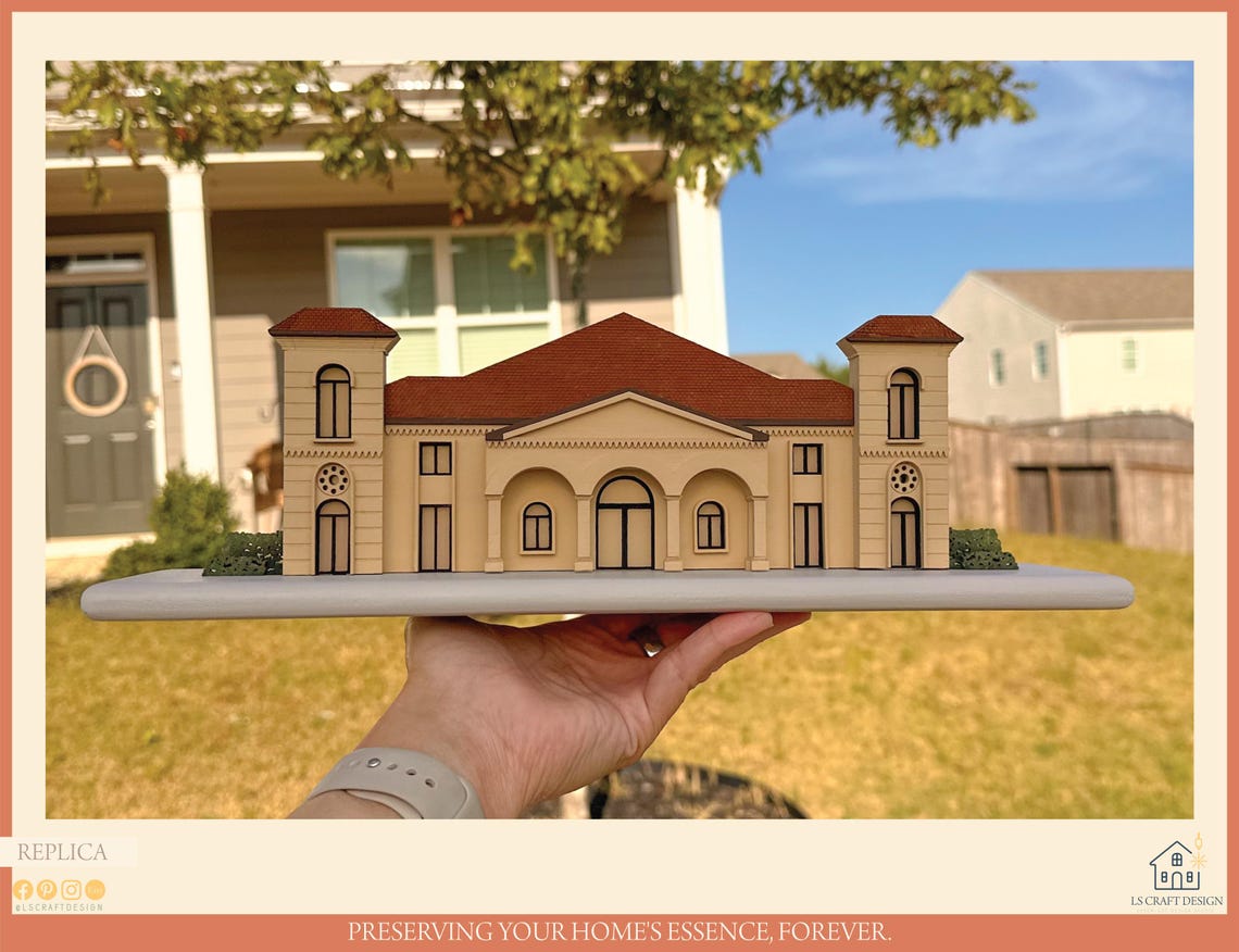 Custom Wooden Home Replica, Personalized Architecture Art - image 5