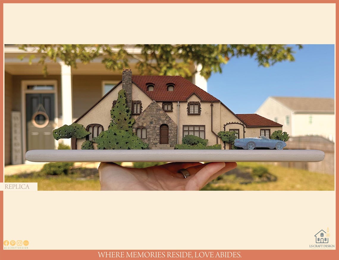 Custom Wooden Home Replica, Personalized Architecture Art - image 7
