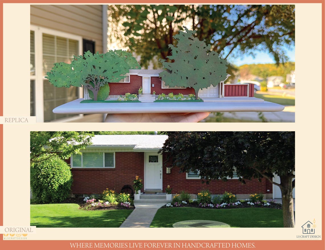 Custom Wooden House Miniature, House Replica, Family Keepsake - image 6