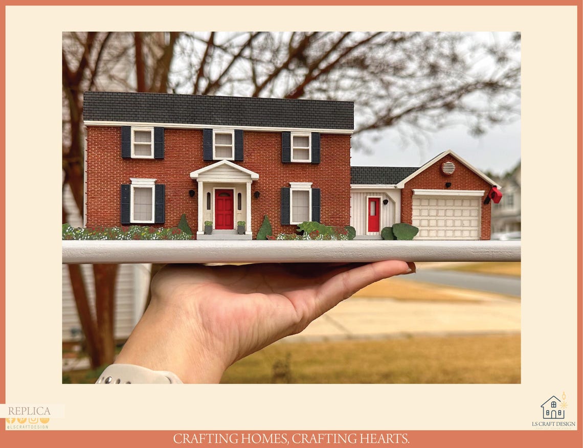 Custom Wooden House Replica, Personalized Housewarming Gift - image 5
