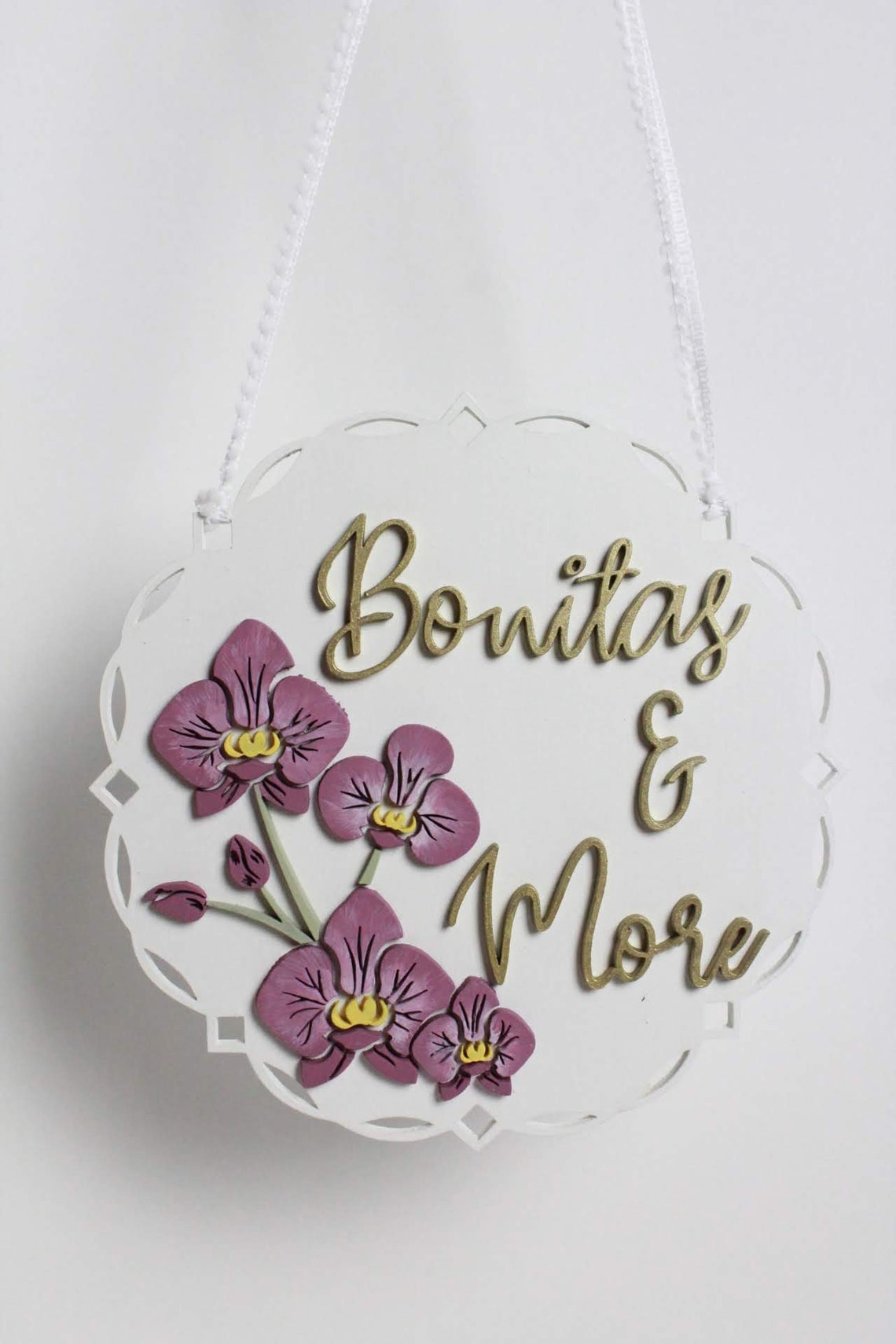 Custom Wooden Name Sign, Laser Cut Floral Nursery Decor - image 3