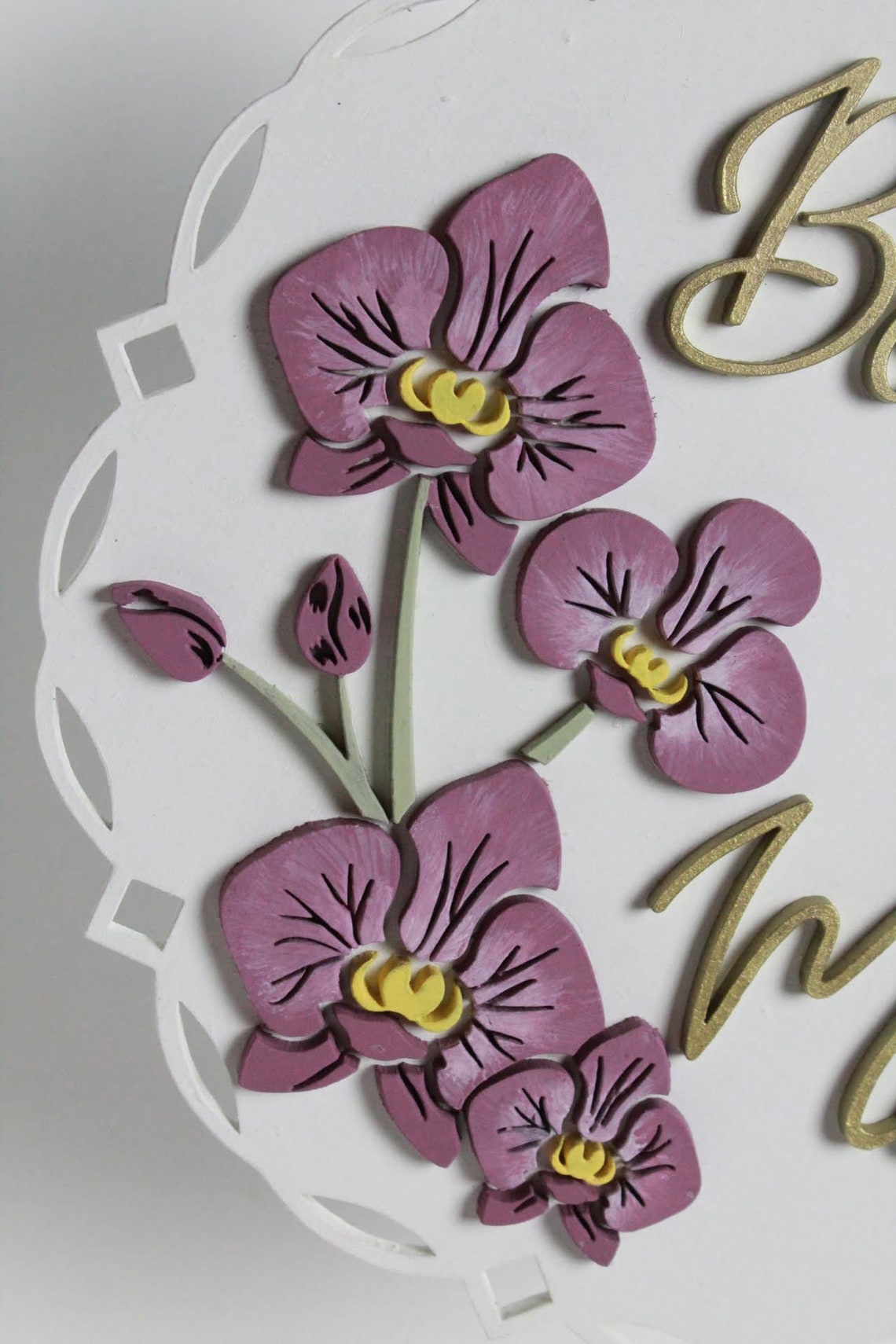 Custom Wooden Name Sign, Laser Cut Floral Nursery Decor - image 6