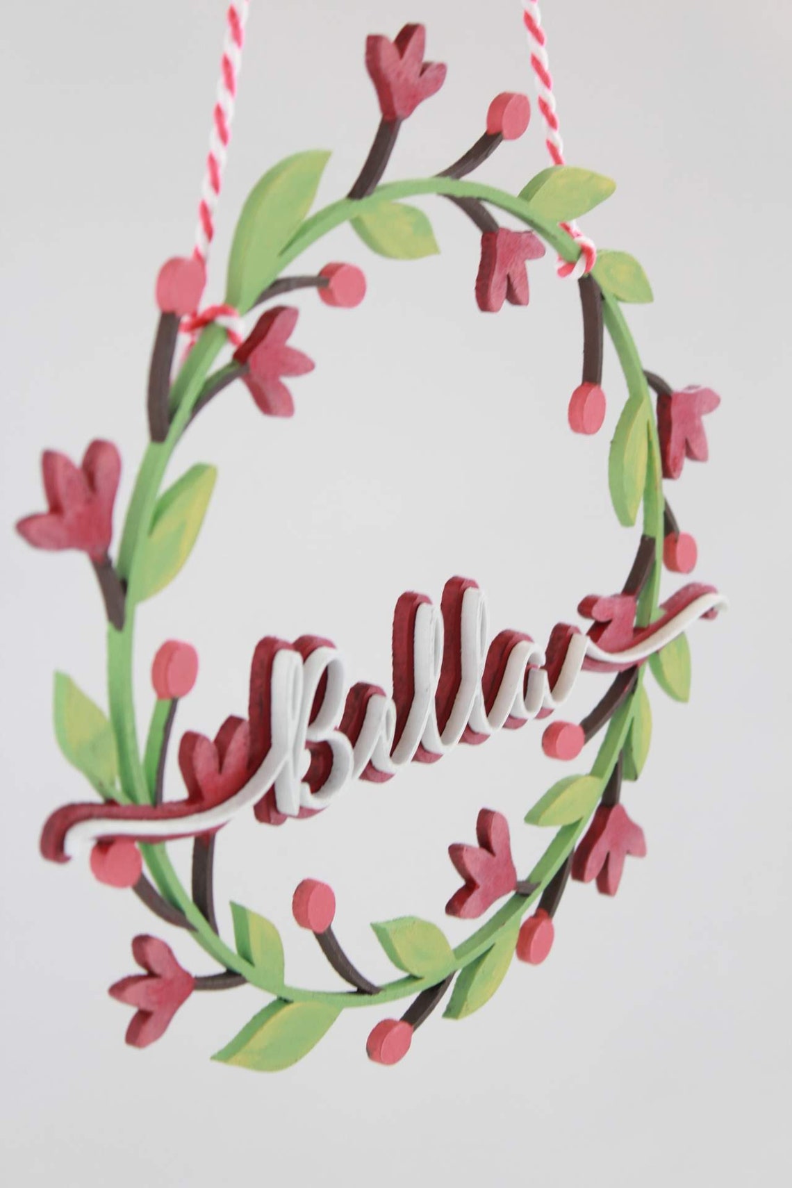 Flower Custom Wooden Name Sign, Laser Cut Nursery Decor - image 4