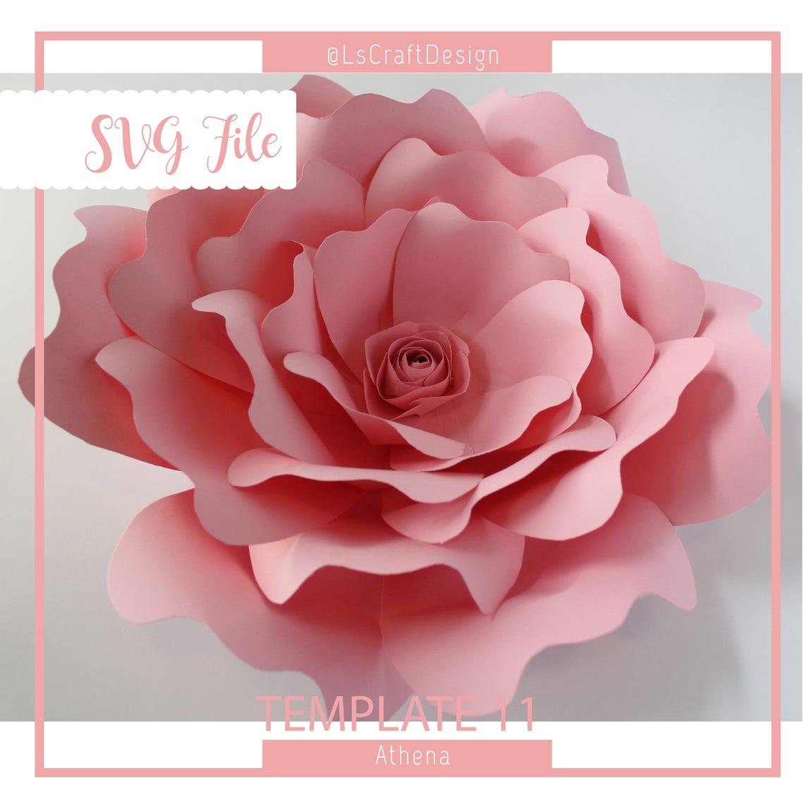 Giant Paper Flower SVG Template, Athena #11, Cricut Silhouette (Digital Download) - image 3