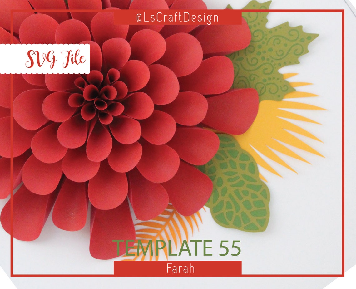 Giant Paper Flower SVG Template, Farah #55 (Digital Download) - image 3