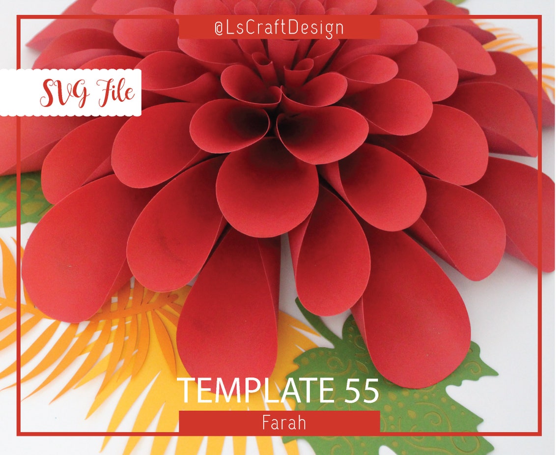 Giant Paper Flower SVG Template, Farah #55 (Digital Download) - image 4