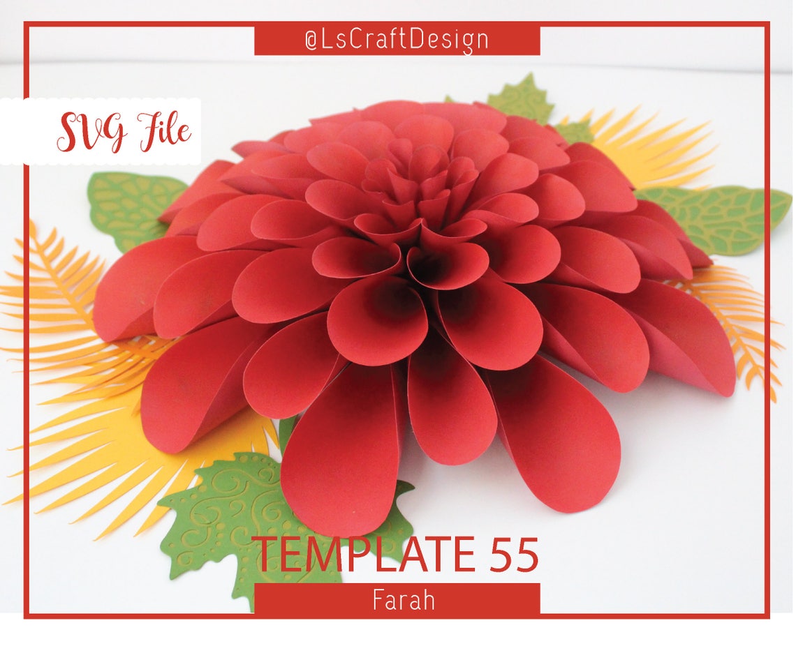 Giant Paper Flower SVG Template, Farah #55 (Digital Download) - image 5