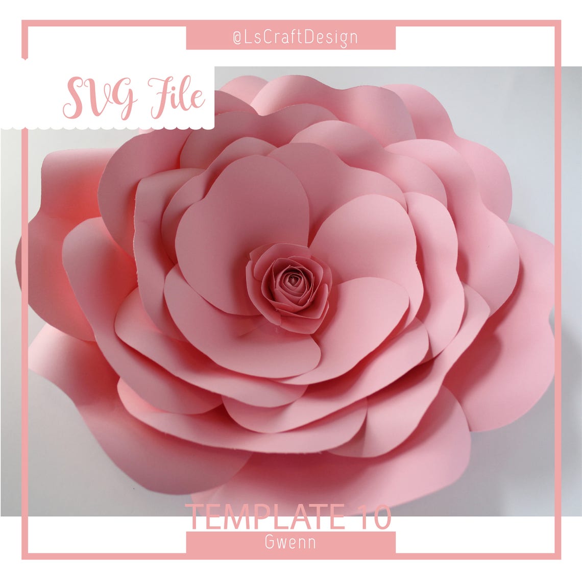 Giant Paper Flower SVG Template, Gween #10, DIY Floral Decor (Digital Download) - image 3