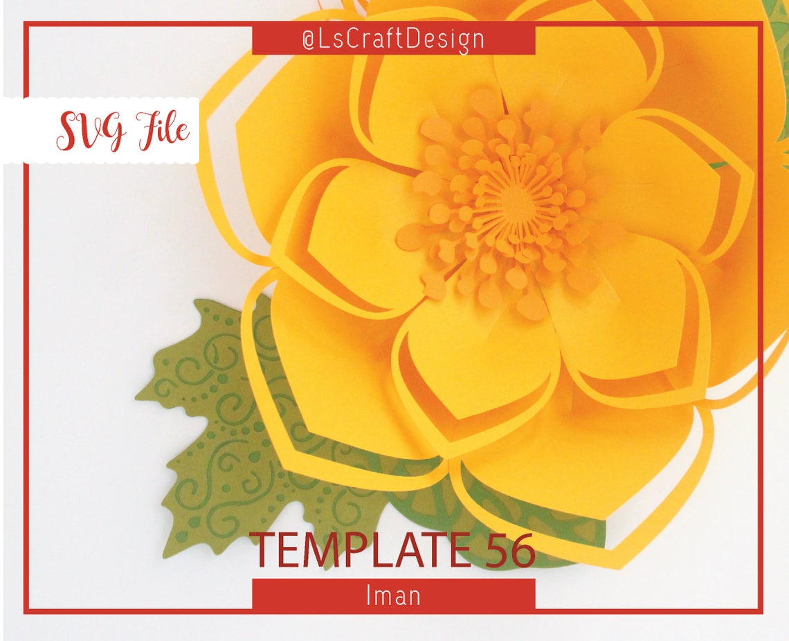Giant Paper Flower SVG Template, Iman #56 (Digital Download) - image 3