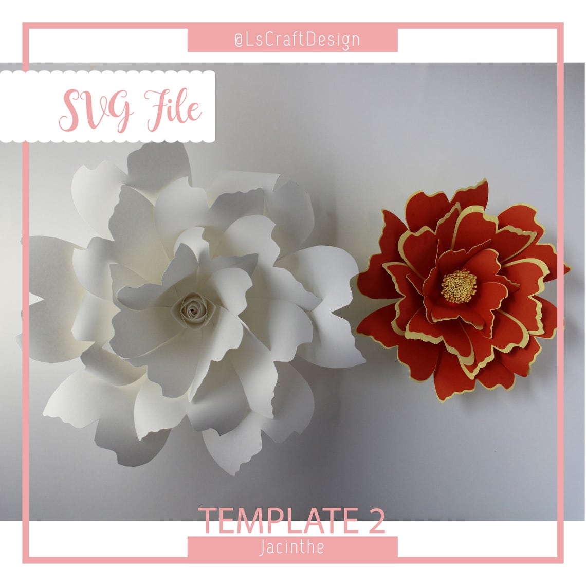 Giant Paper Flower SVG Template, Jacinthe #2, Cricut Silhouette Ready - image 4