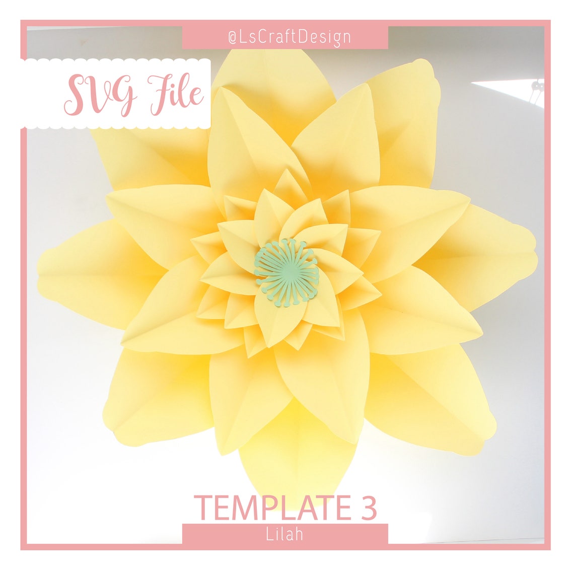 Giant Paper Flower SVG Template, Lilah Style, DIY Floral Decor (Digital Download) - image 4