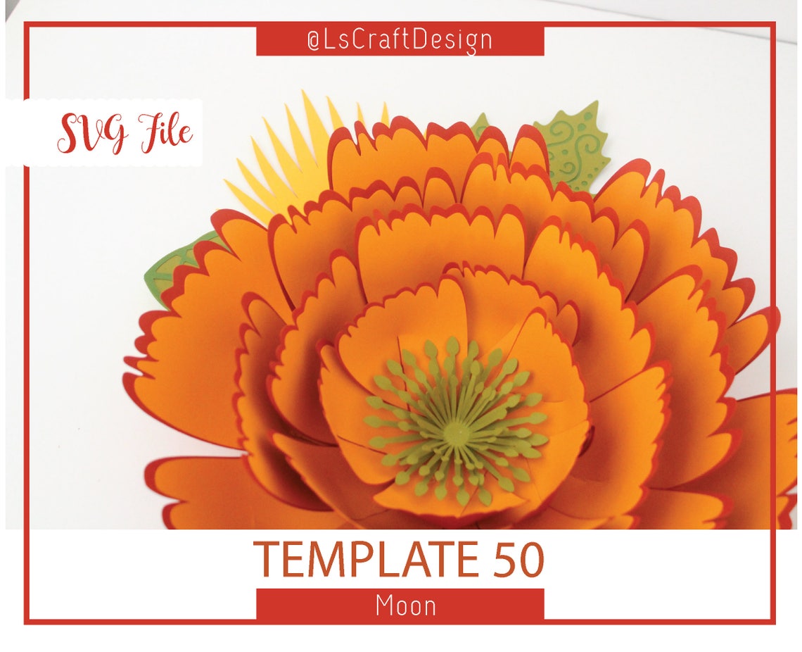 Giant Paper Flower SVG Template, Wall Decor (Digital Download) - image 3