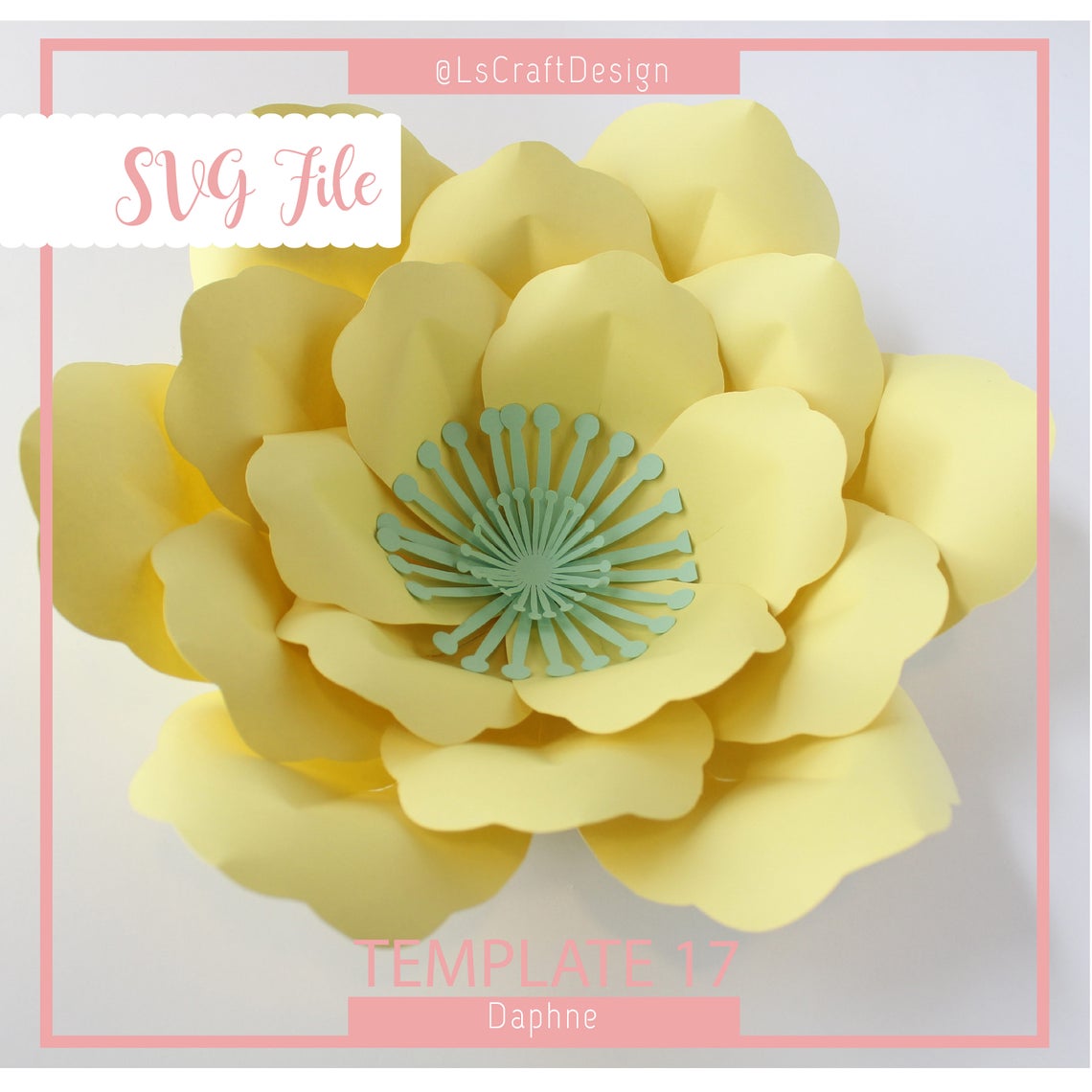 Giant Paper Flower Template, Daphne #17, SVG, Cricut, Silhouette (Digital Download) - image 3