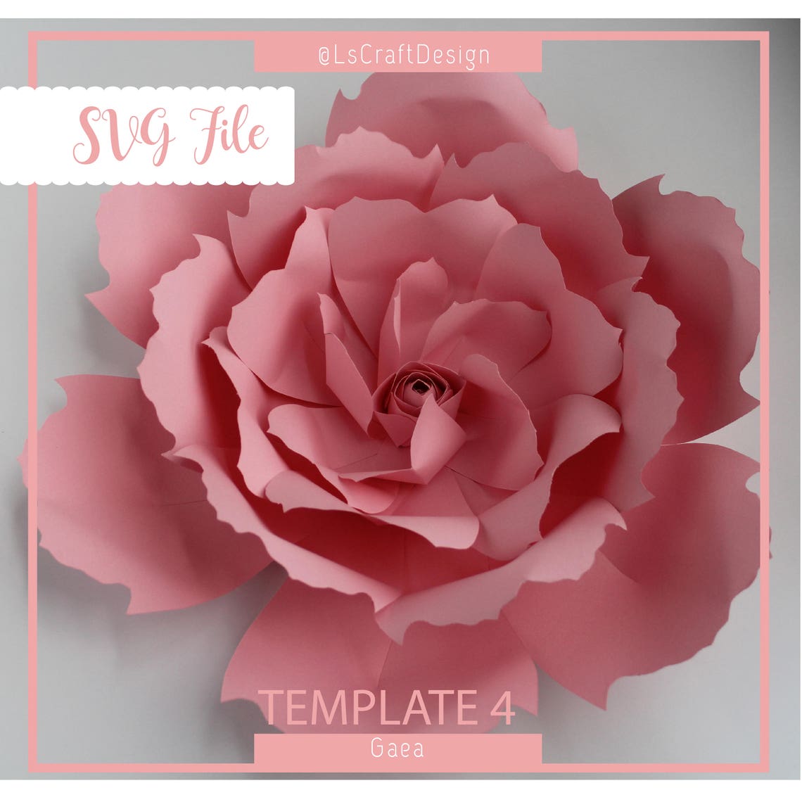 Giant Paper Flower Template, DIY Decor, Cricut, Silhouette (SVG File) - image 3