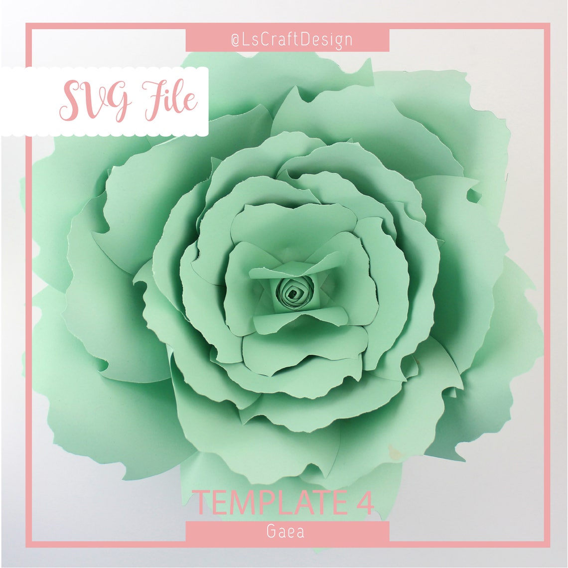 Giant Paper Flower Template, DIY Decor, Cricut, Silhouette (SVG File) - image 4