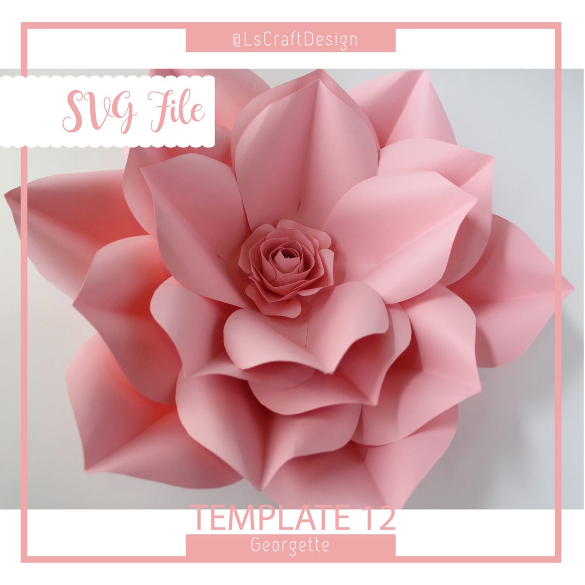 Giant Paper Flower Template, Georgette #12, Cricut SVG (Digital Download) - image 3