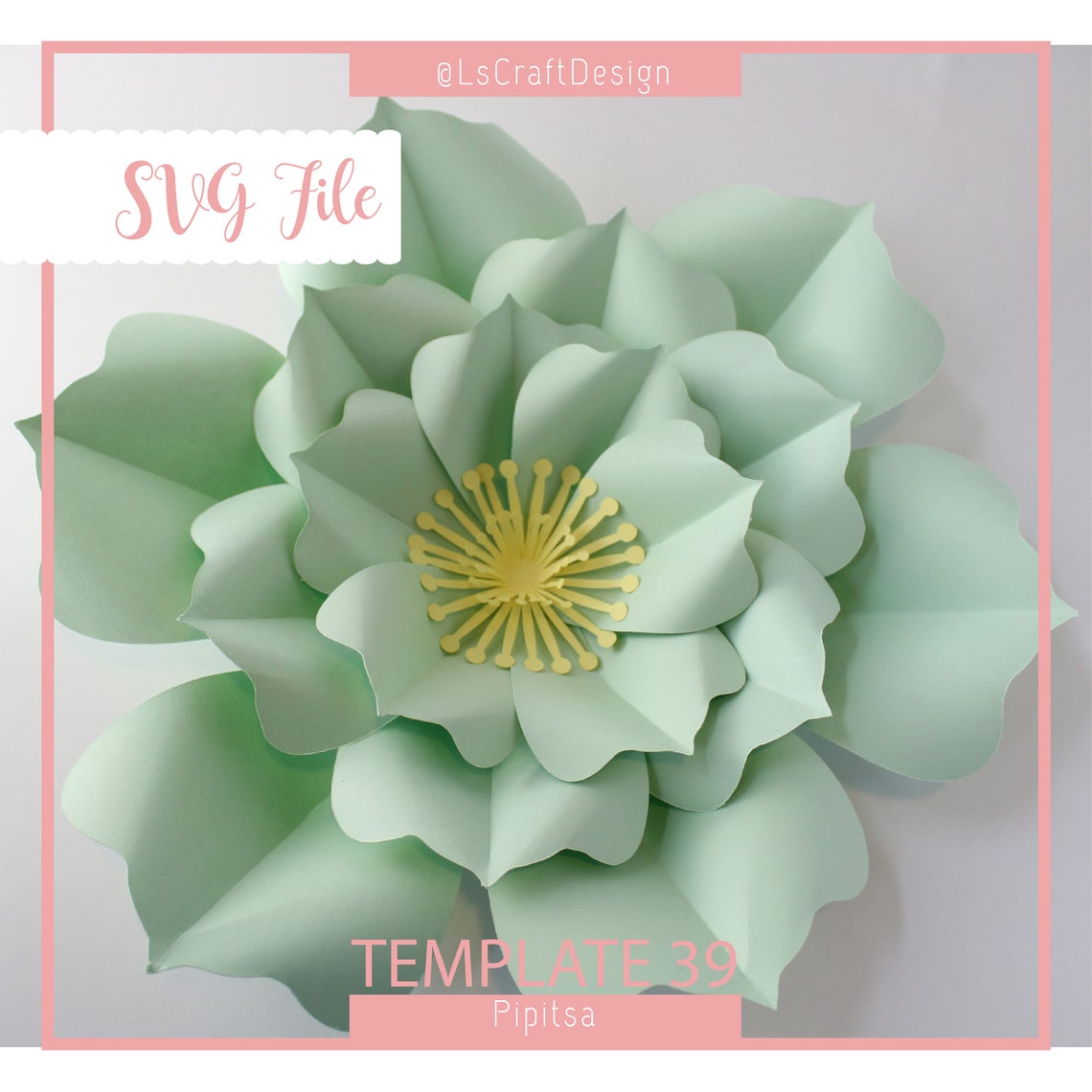 Giant Paper Flower Template, Pipitza #39, Cricut Silhouette Ready (SVG) - image 3