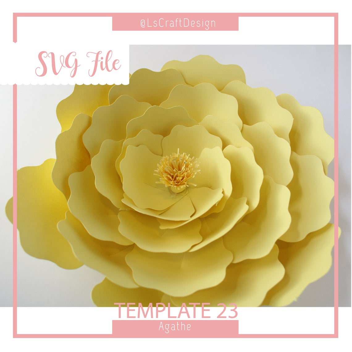 Large Paper Flower SVG Template, Unicorn Decor (Digital Download) - image 3
