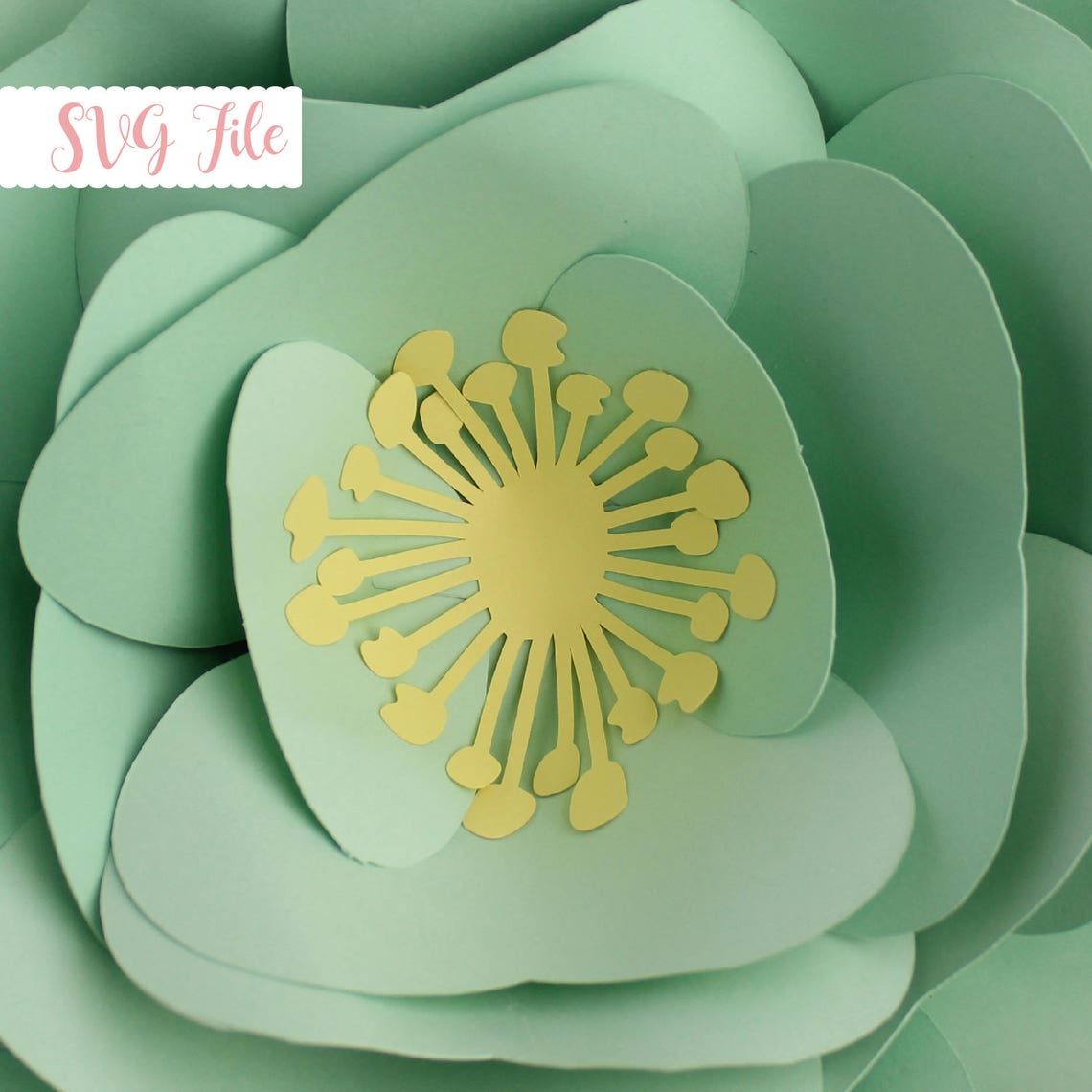 Paper Flower Center Template, DIY Decor (SVG, Cricut, Silhouette) - image 5