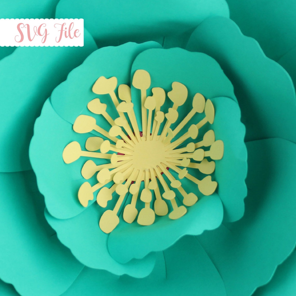Paper Flower Center Template, DIY Decor (SVG, Cricut, Silhouette) - image 6