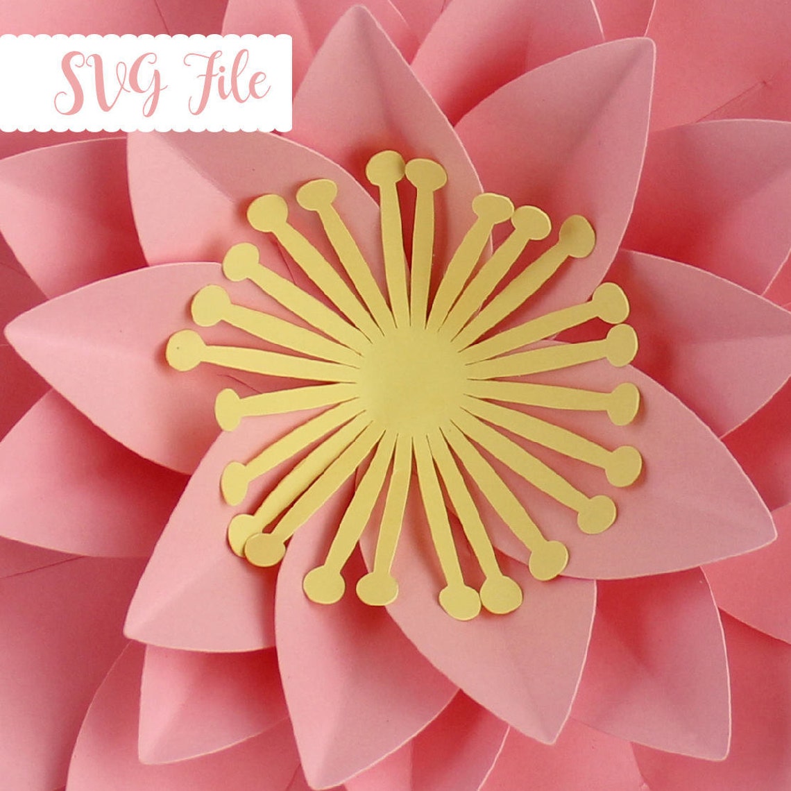 Paper Flower Center Template, DIY SVG File (Cricut, Silhouette) - image 3