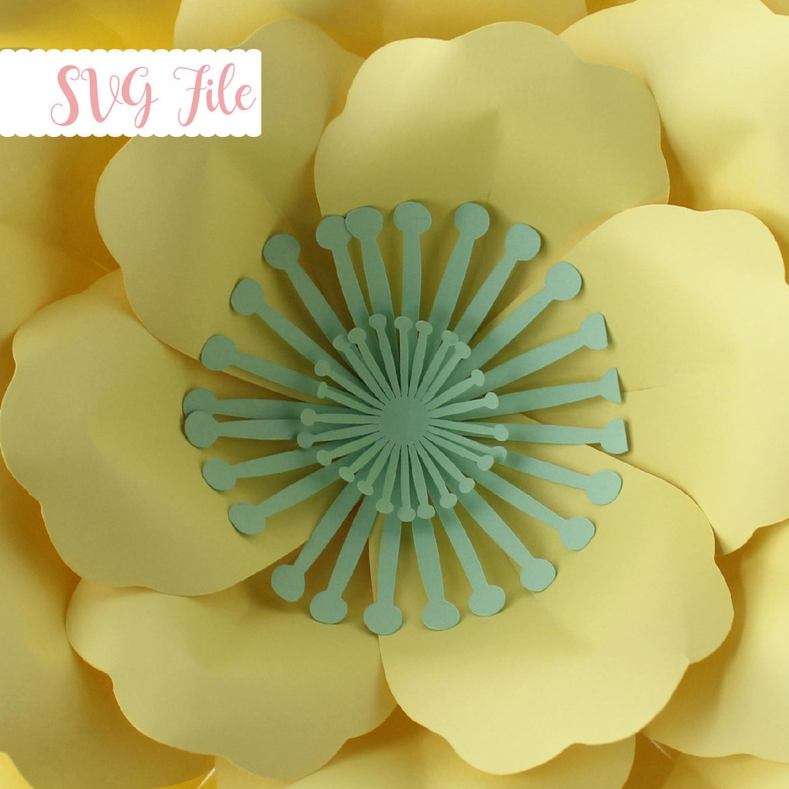 Paper Flower Center Template, DIY SVG File (Cricut, Silhouette) - image 5