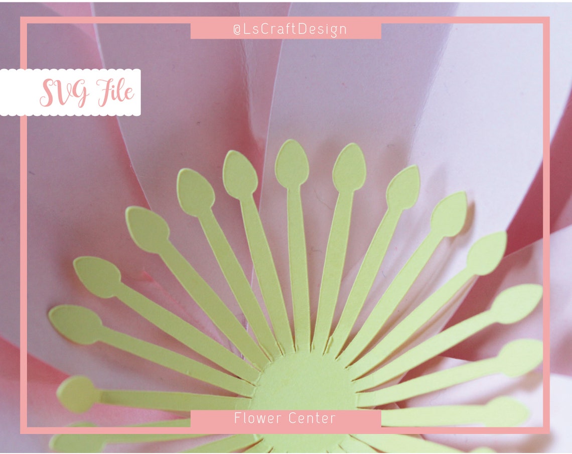 Paper Flower Center Template, Drop Silhouette (SVG) - image 4