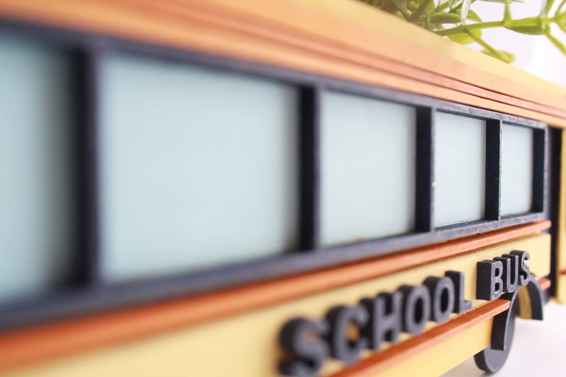Personalized School Bus Driver Gift, Hand Painted MDF Mini Bus - image 5