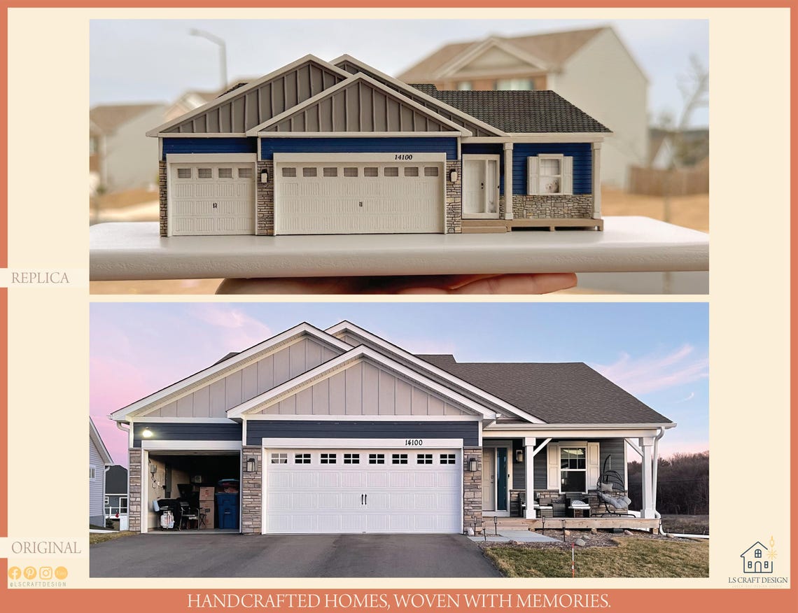 Personalized Wooden Home Replica, Miniature House Portrait, Custom House Gift - image 6