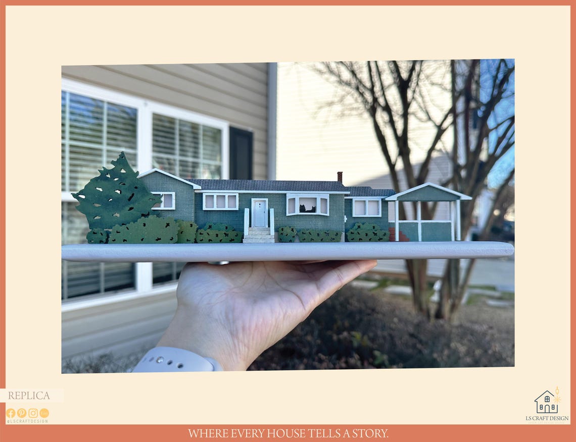 Realtor Closing Gift For Clients, Hand Painted Wooden House, House Portrait Replica, Christmas gifts, House Miniature, New Home Gift - image 5