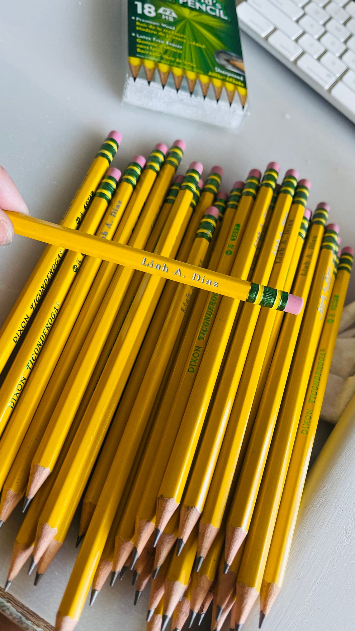Custom Engraved Ticonderoga Pencil, Personalized Back to School - image 1