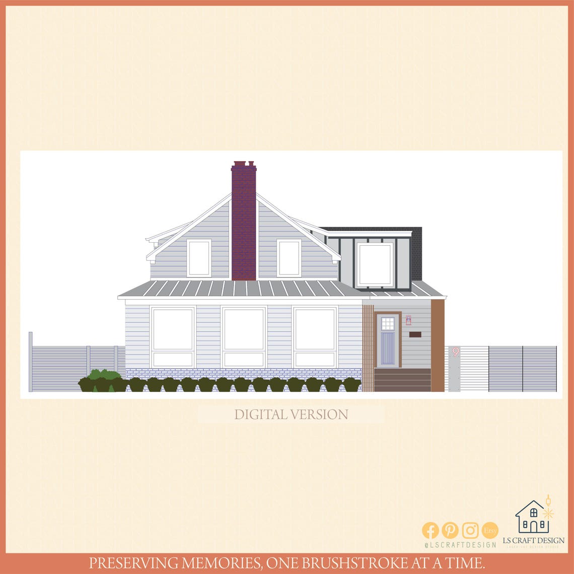 Custom House Portrait SVG File, Laser Cut, Multilayer (Digital Download) - image 1