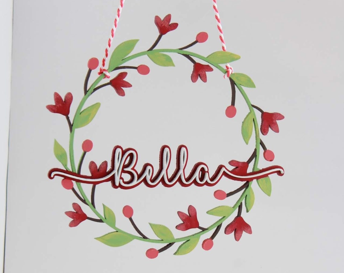 Flower Custom Wooden Name Sign, Laser Cut Nursery Decor