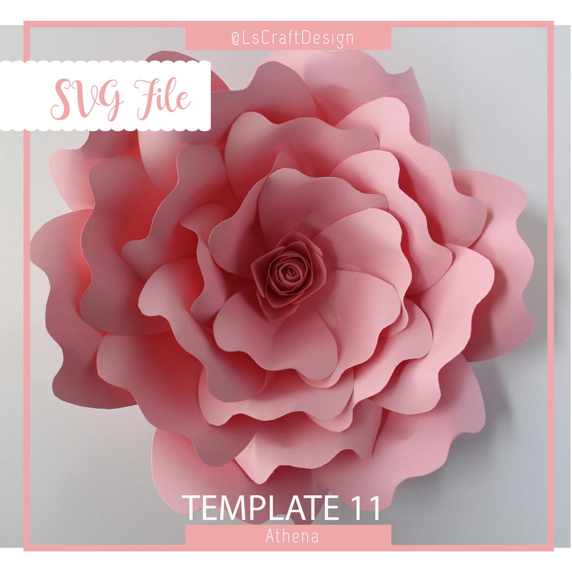 Giant Paper Flower SVG Template, Athena #11, Cricut Silhouette (Digital Download) - image 1