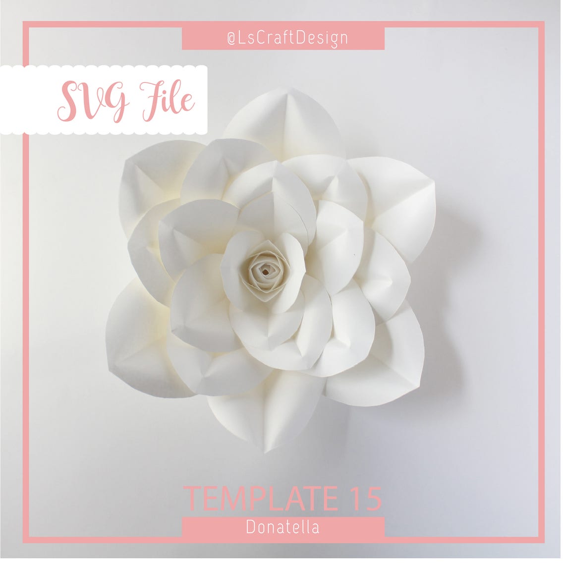 Giant Paper Flower SVG Template, DIY Floral Decor (Digital Download) - image 1