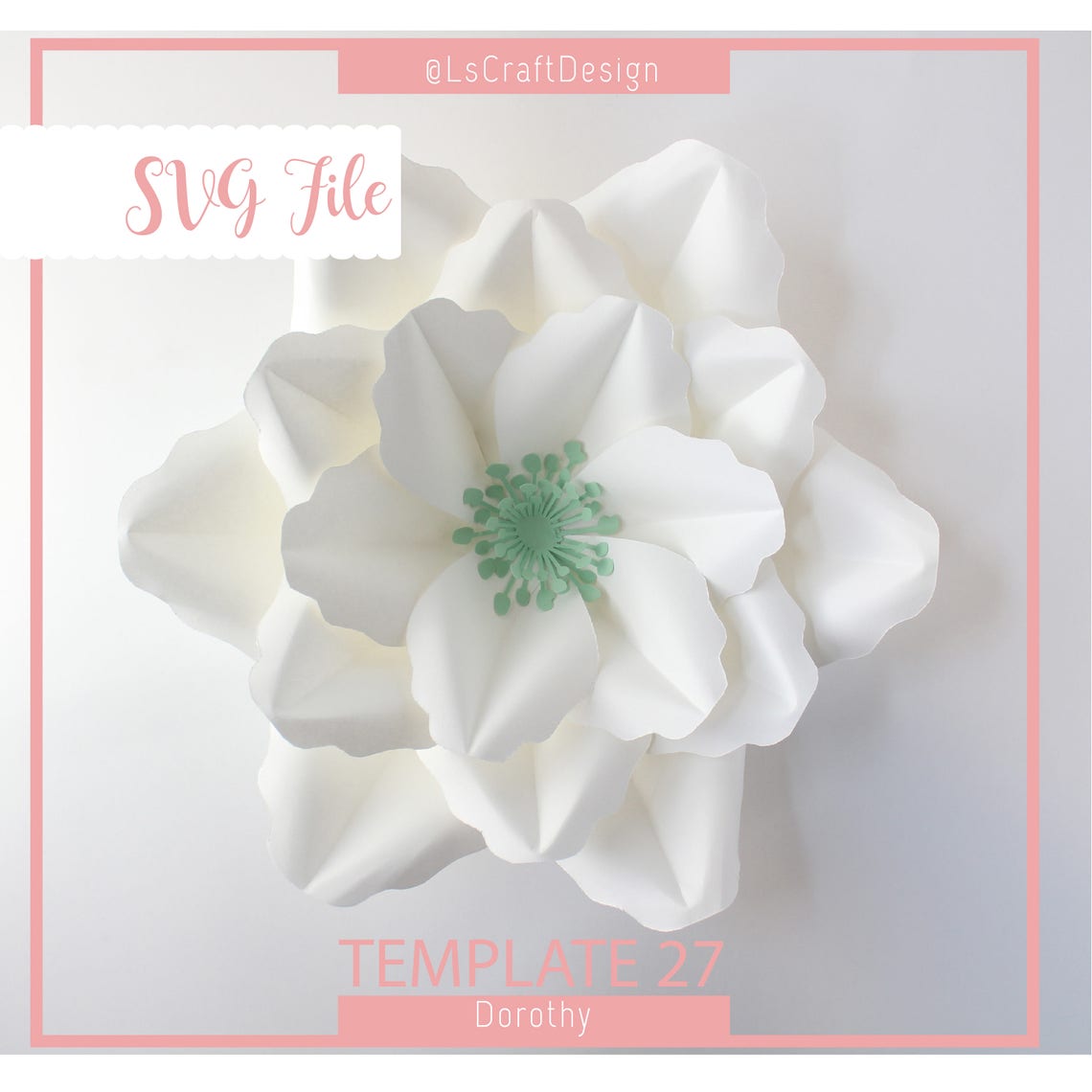 Giant Paper Flower SVG Template, Dorothy #27, Cricut Silhouette (Digital Download) - image 1