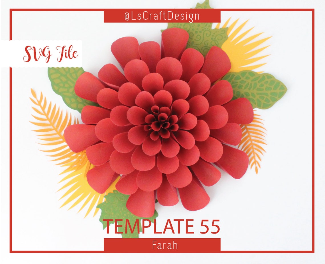 Giant Paper Flower SVG Template, Farah #55 (Digital Download) - image 1