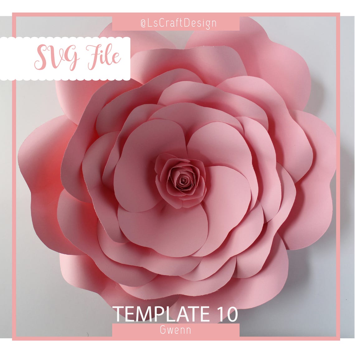 Giant Paper Flower SVG Template, Gween #10, DIY Floral Decor (Digital Download) - image 1