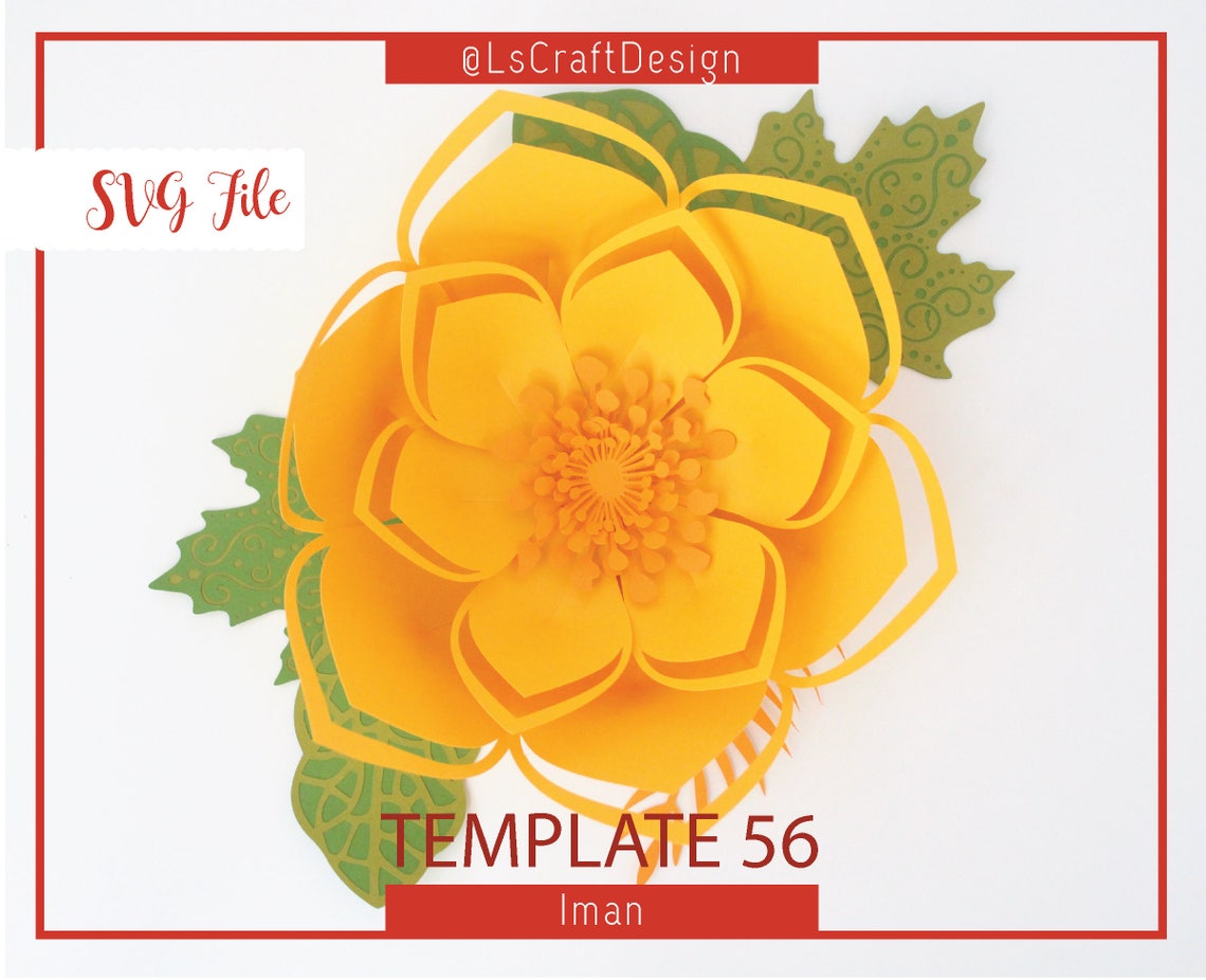 Giant Paper Flower SVG Template, Iman #56 (Digital Download) - image 1