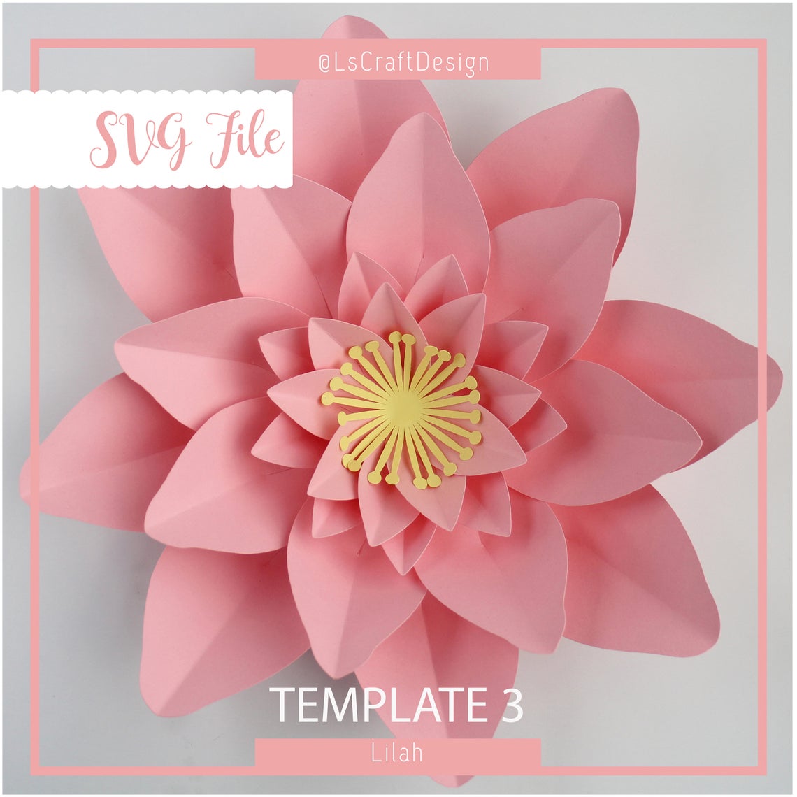 Giant Paper Flower SVG Template, Lilah Style, DIY Floral Decor (Digital Download)